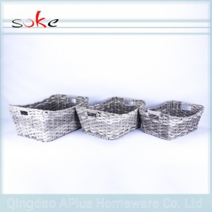 Novo design PE rattan tecido cesta de armazenamento